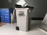 Desktop Trash Bin With Tags